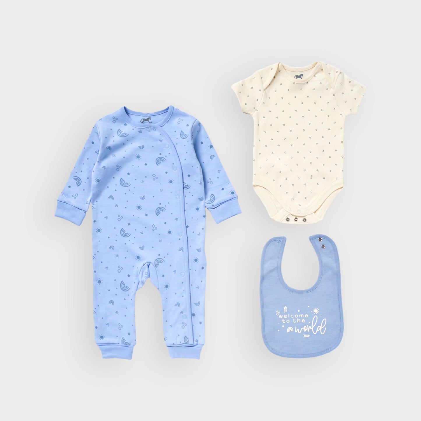 Sustainable 3 Piece 'Welcome to the World' All In One Set