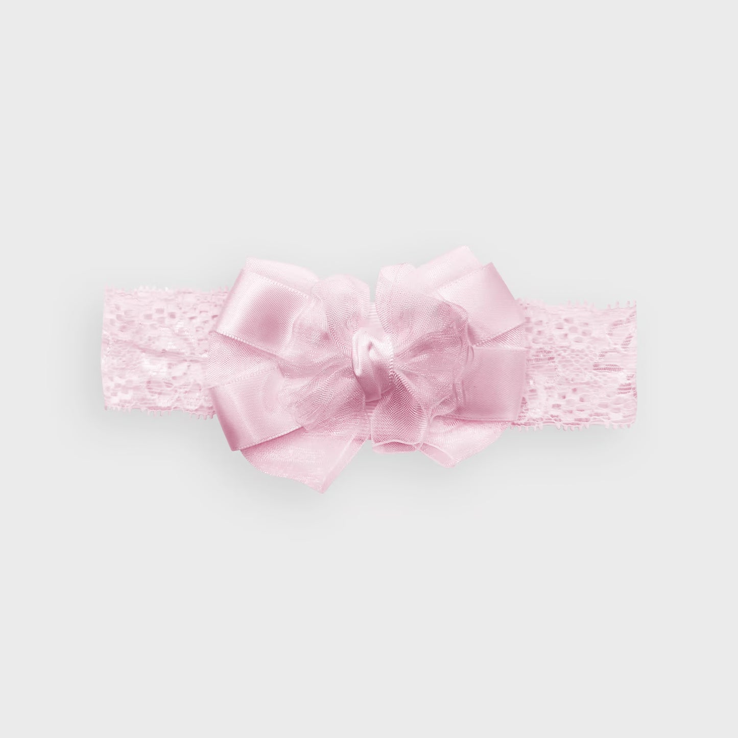 Pink Lace Bow Headband