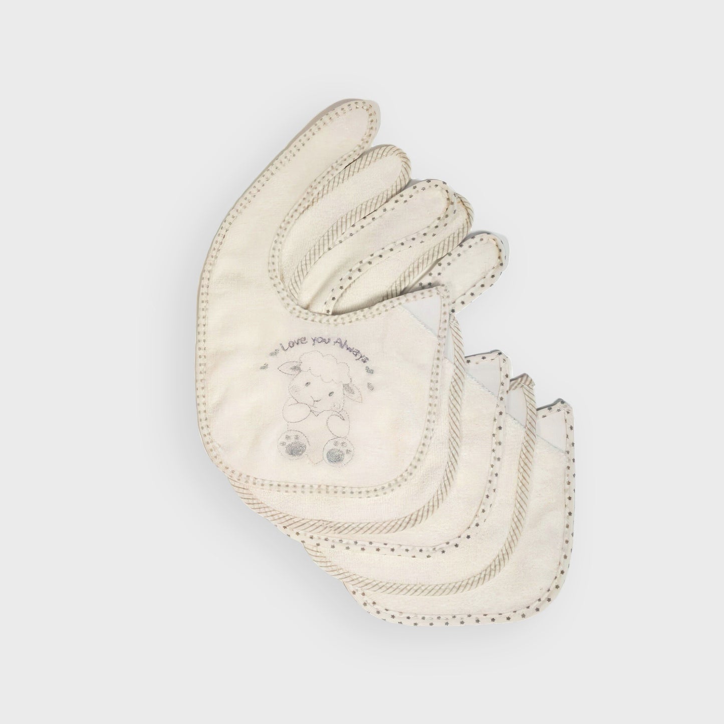 5-Pack Terry Bibs – Cream