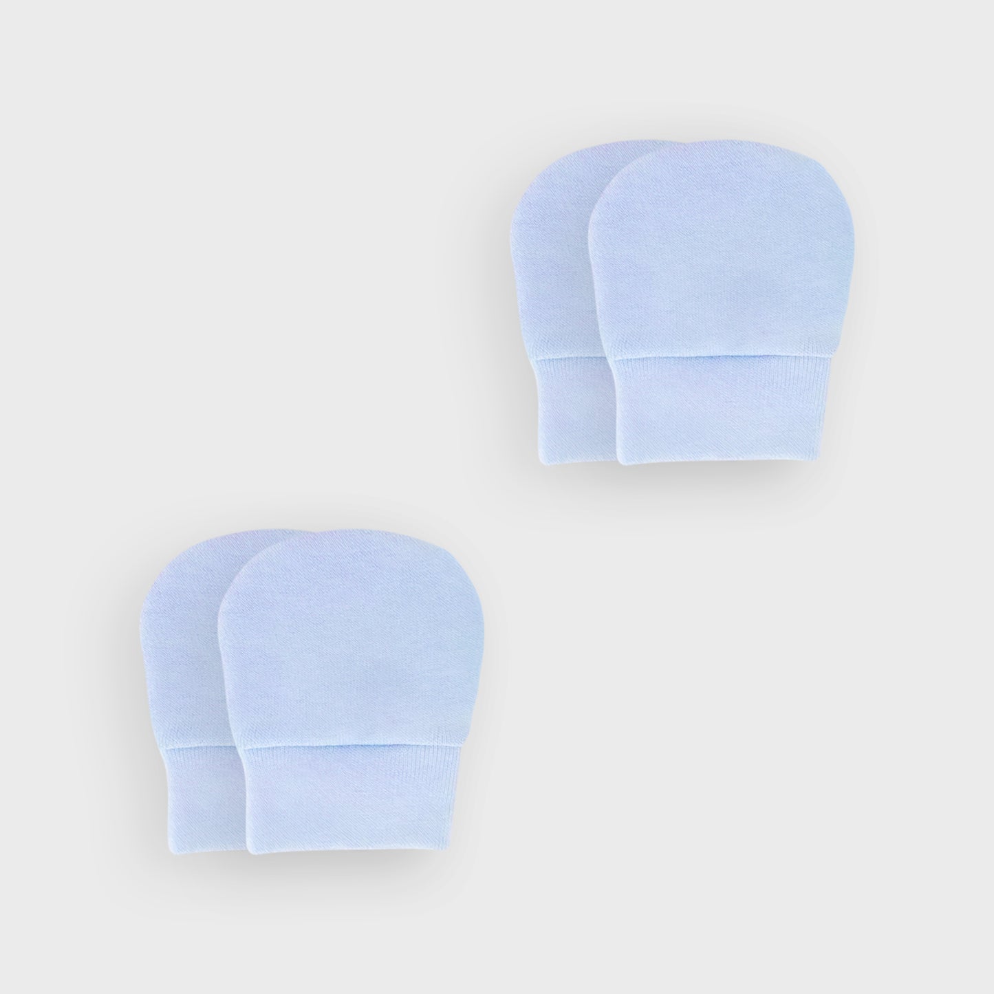 Premature Blue Cotton Jersey Scratch Mittens - 2 Pairs