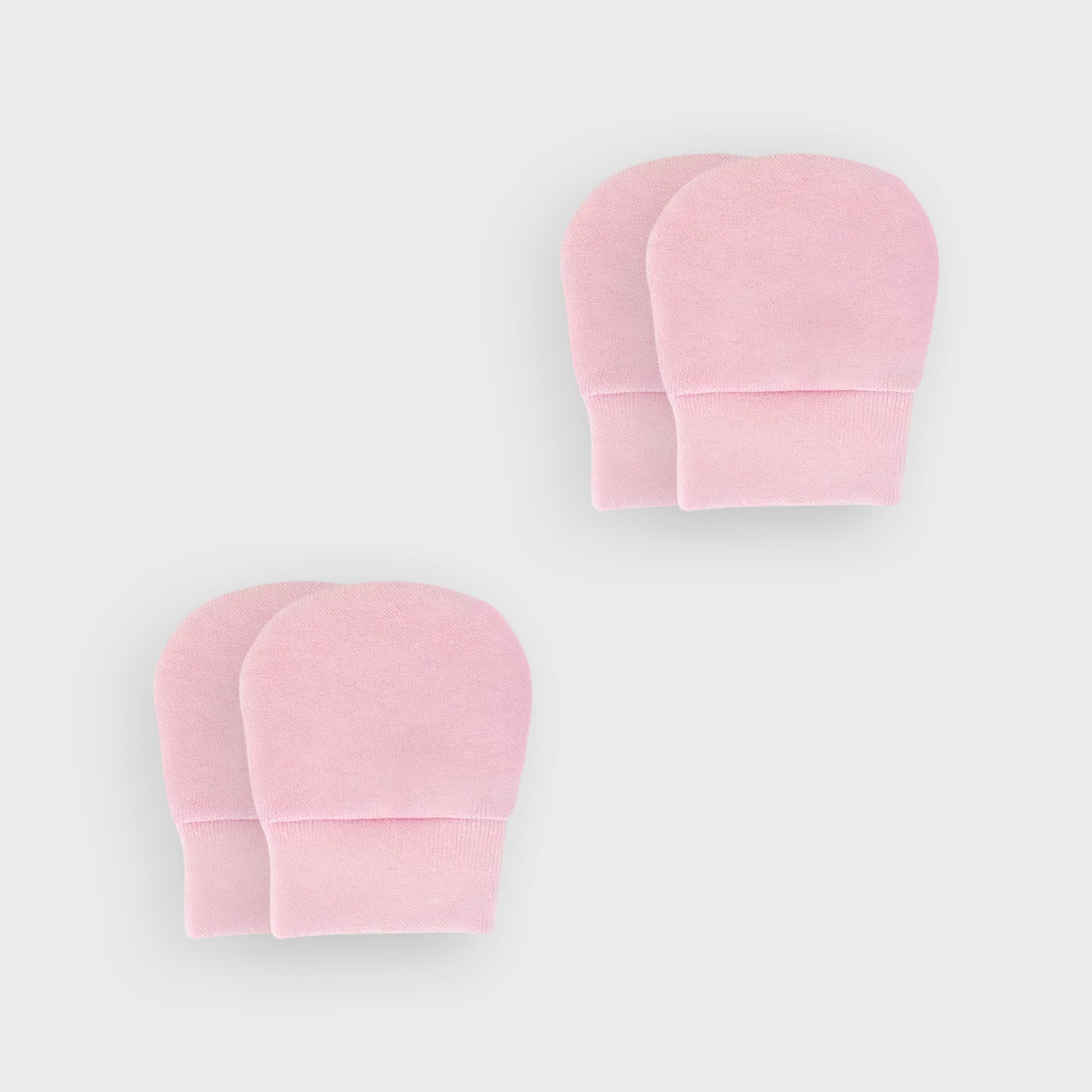 Premature Pink Cotton Jersey Scratch Mittens - 2 Pairs