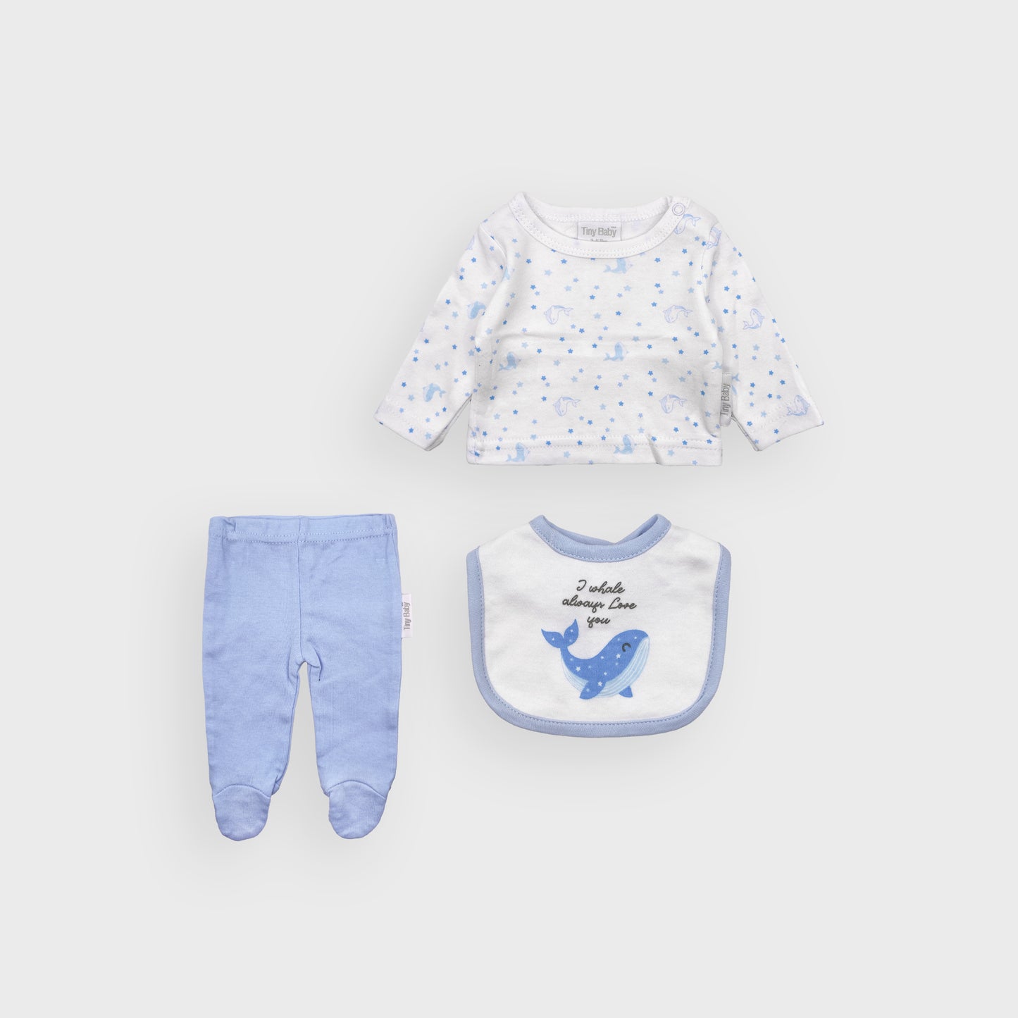 Premature Whale Top, Pants & Bib Set