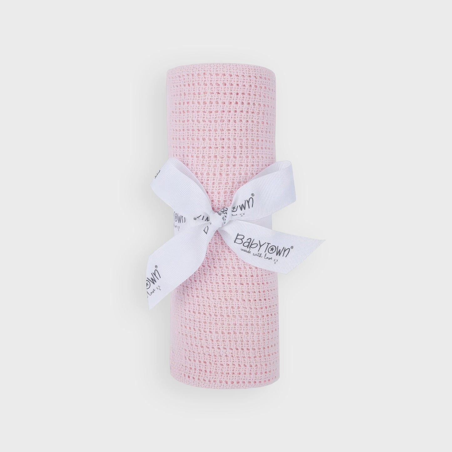 Soft Handle Pink Cellular Blanket