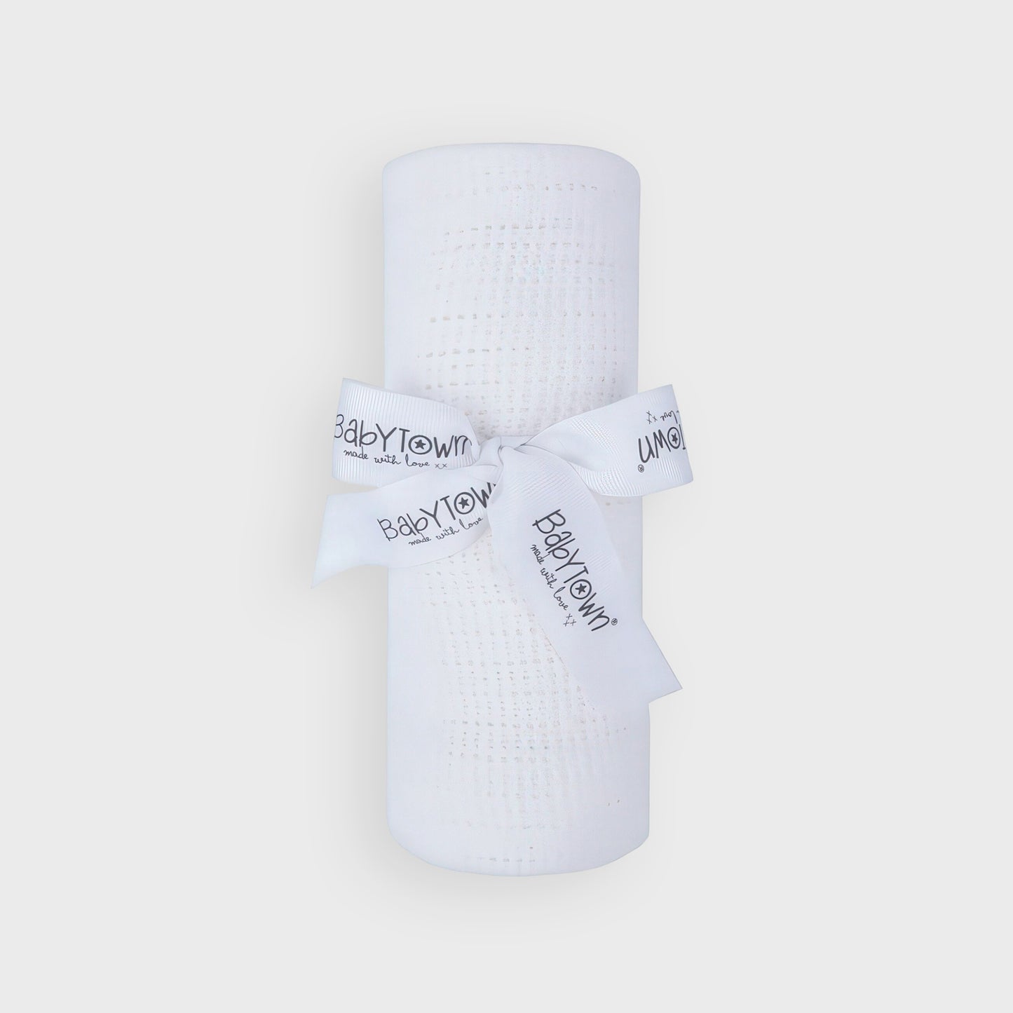 Soft Handle White Cellular Blanket