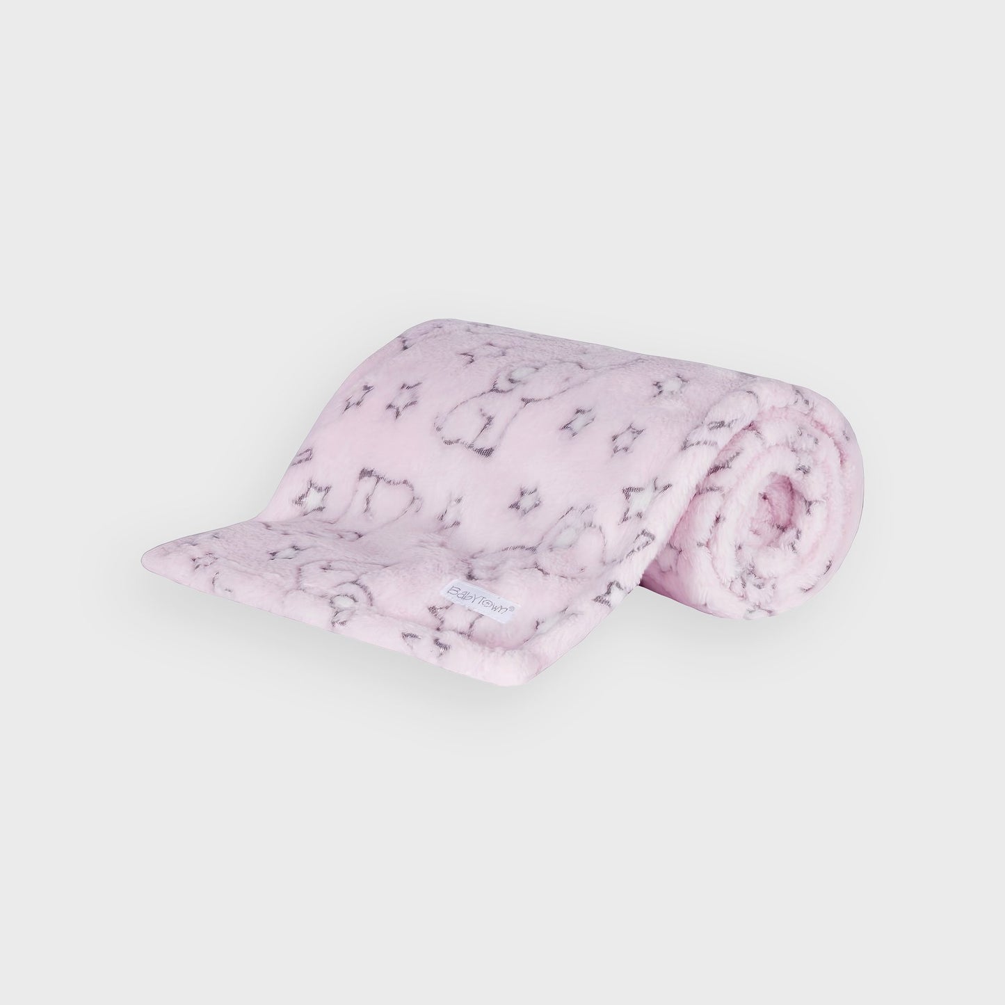 Pink Elephant Jacquard Blanket