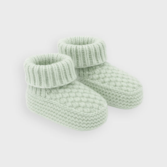 Ribbed Knit Mint Booties