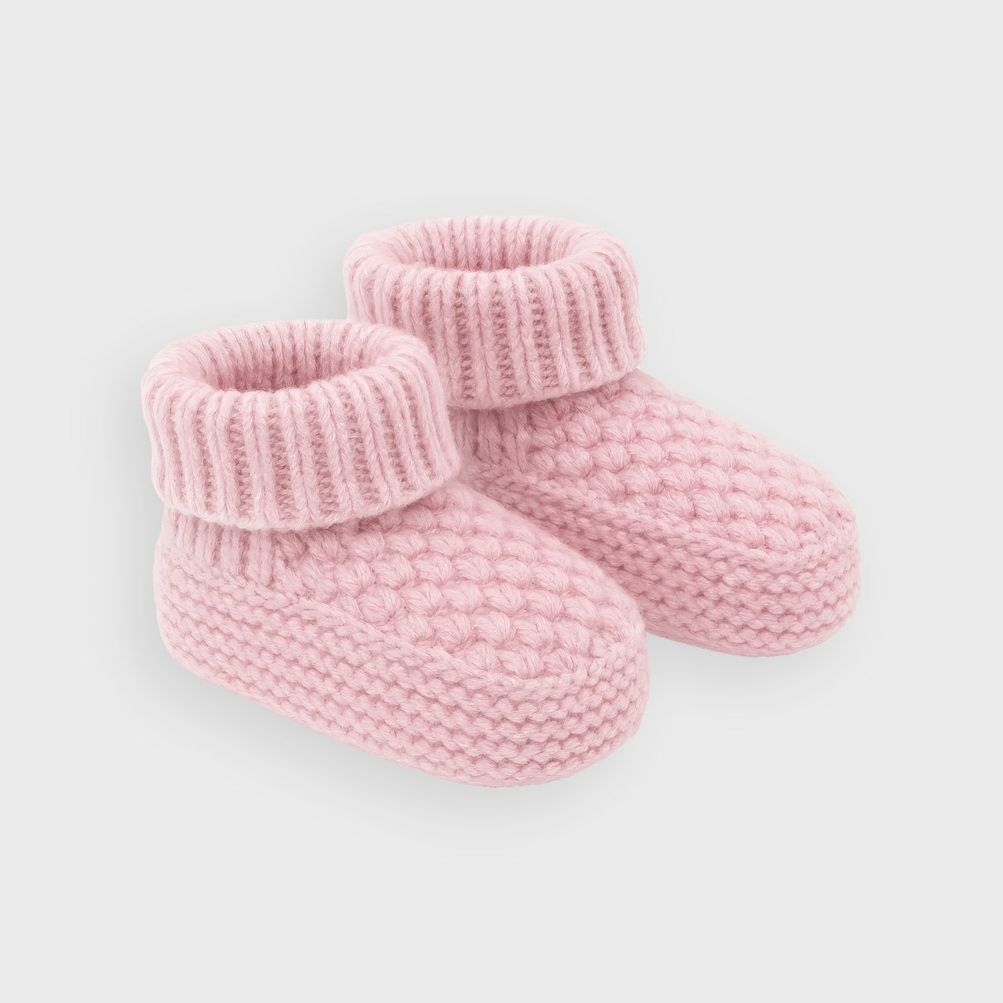 Ribbed Knit Pink Booties