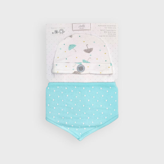 "Better Together" Cyan Hat & Bib Set