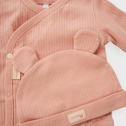 Coral Organic 3 Piece Ribbed Outfit