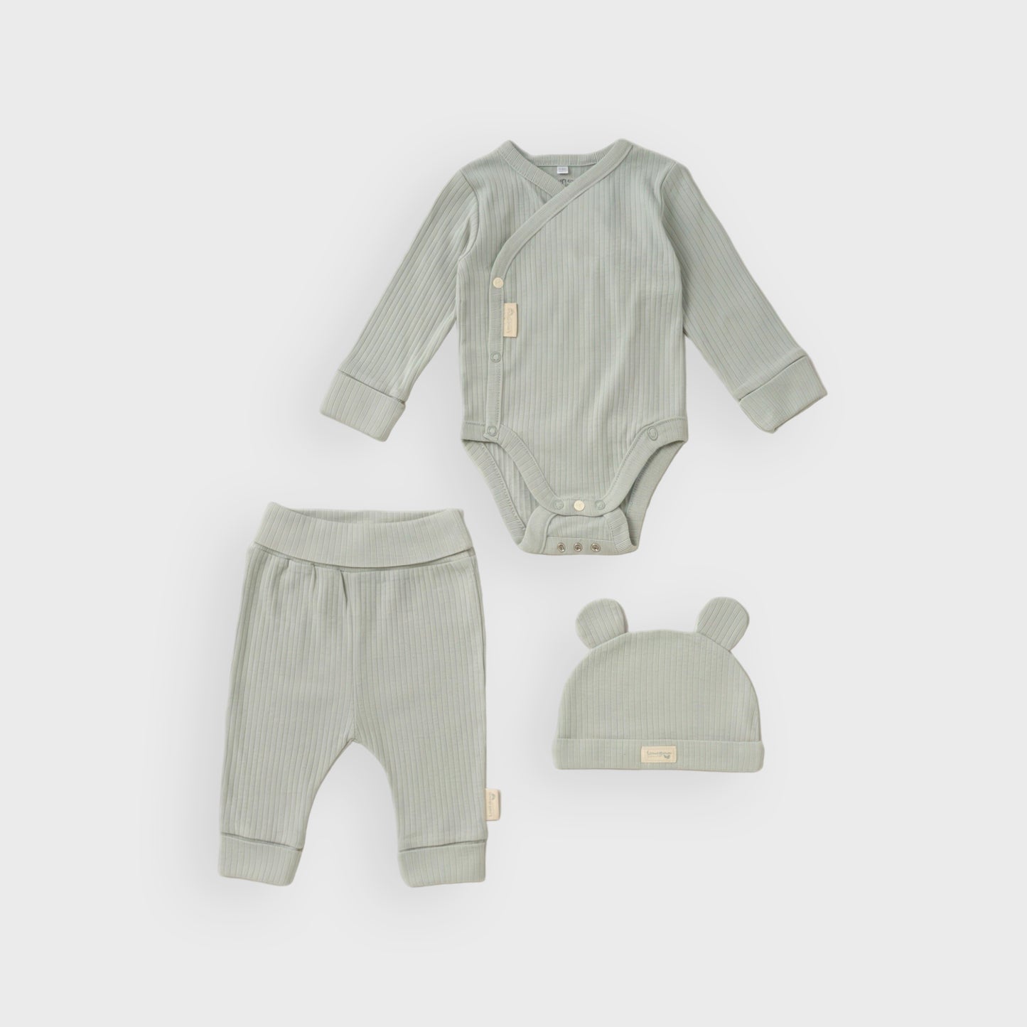 Sage Organic 3 Piece Ribbed Outfit