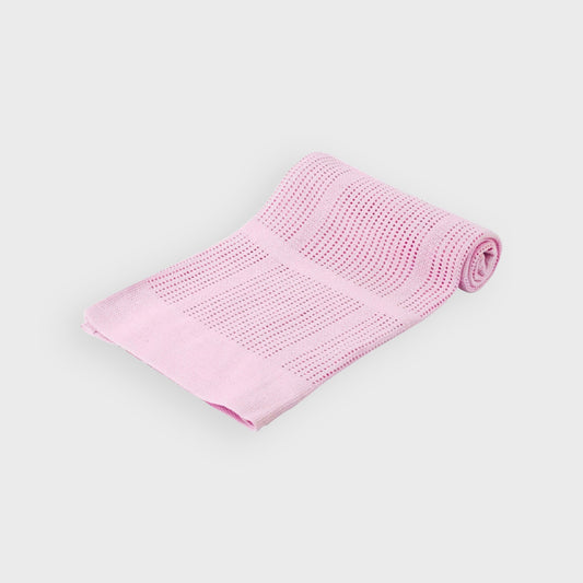 Pink Cotton Cellular Blanket