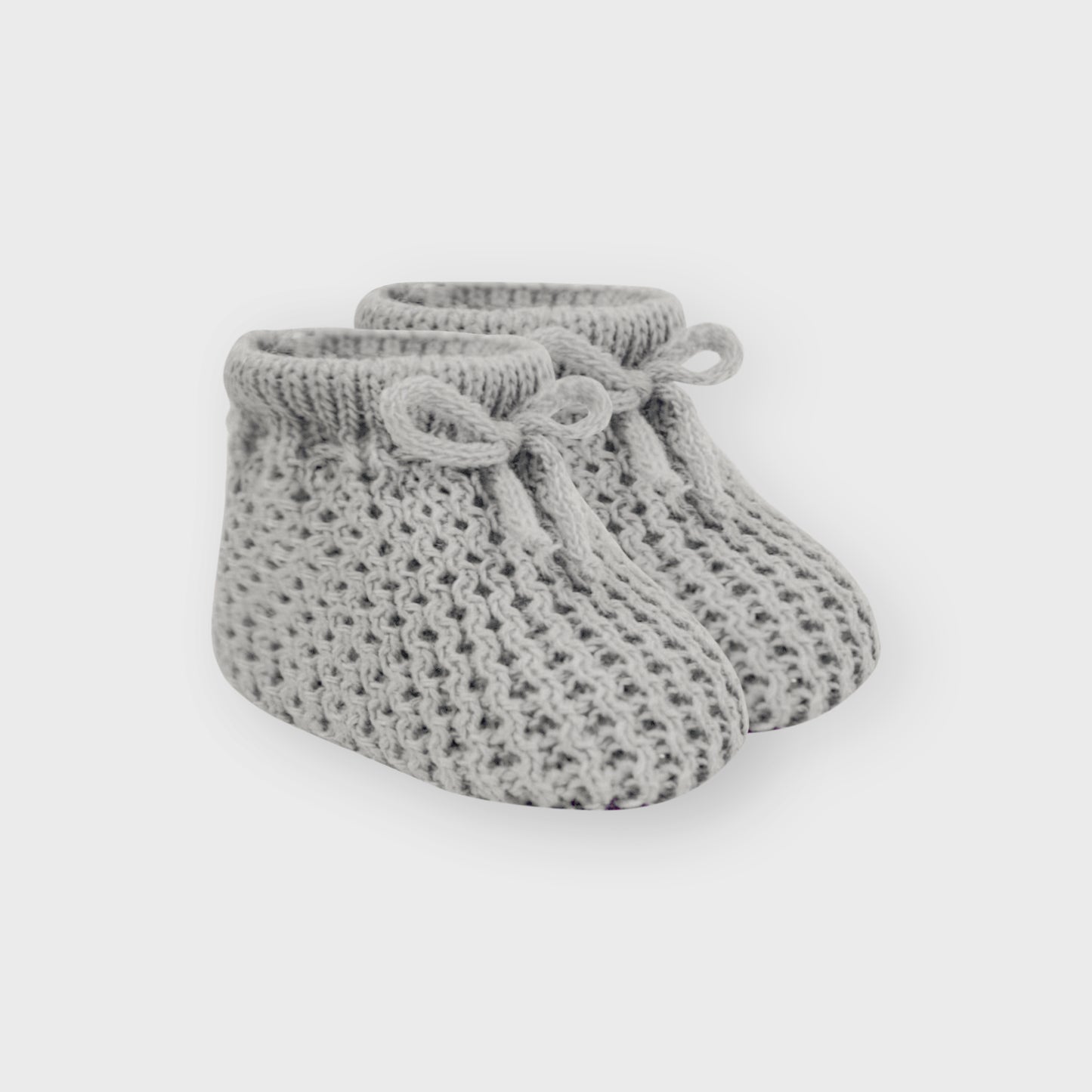 Grey Traditional Knitted Booties