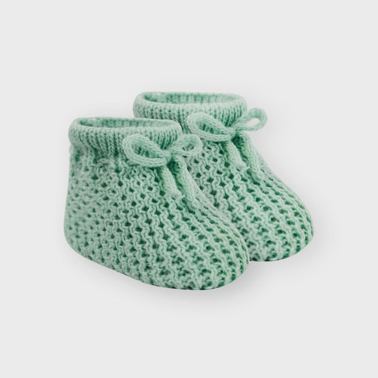 Sage Traditional Knitted Booties