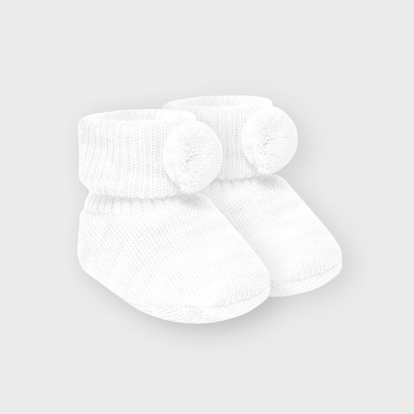 White Pom Booties