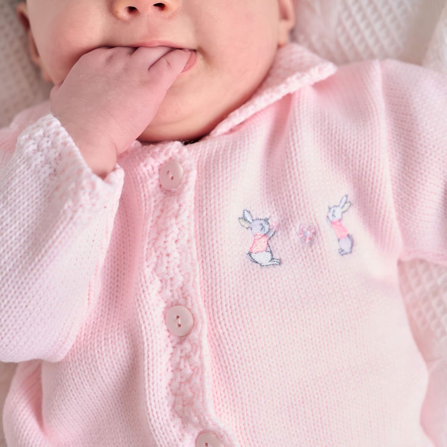 Pink Knitted Bunny Cardigan