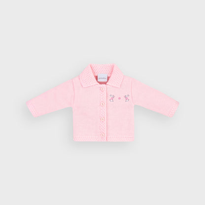 Pink Knitted Bunny Cardigan