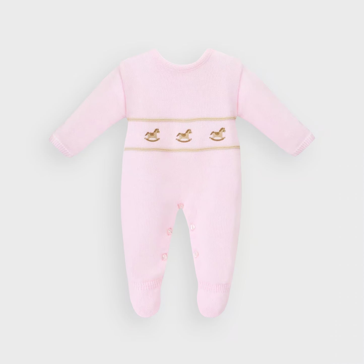 Pink Rocking Horse Knitted Onesie