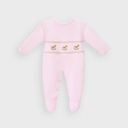 Pink Rocking Horse Knitted Onesie