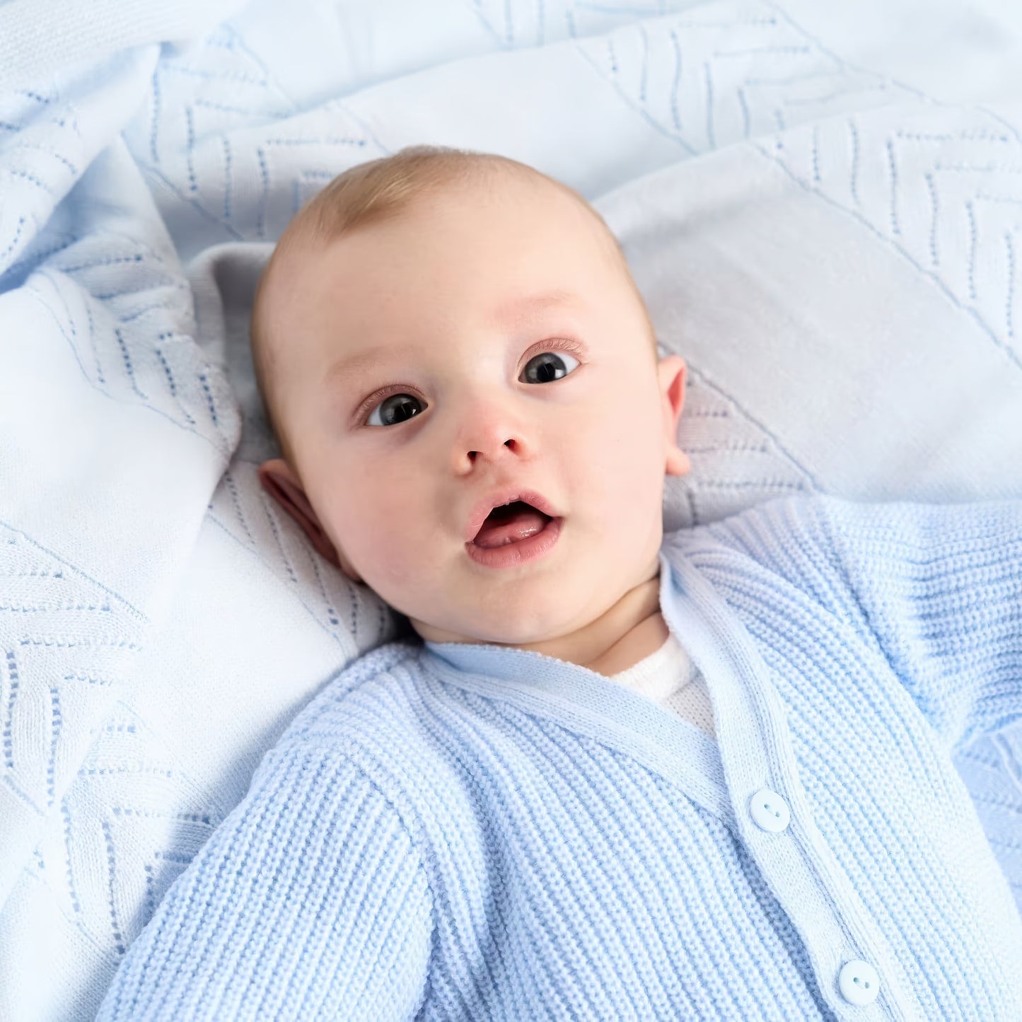 Blue Traditional Knitted Cardigan