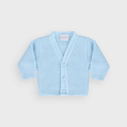 Blue Traditional Knitted Cardigan