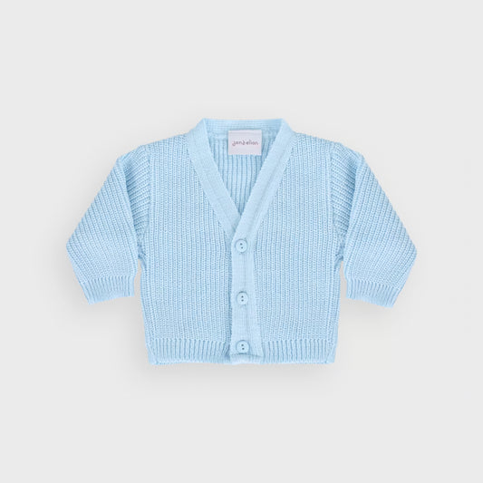 Blue Traditional Knitted Cardigan