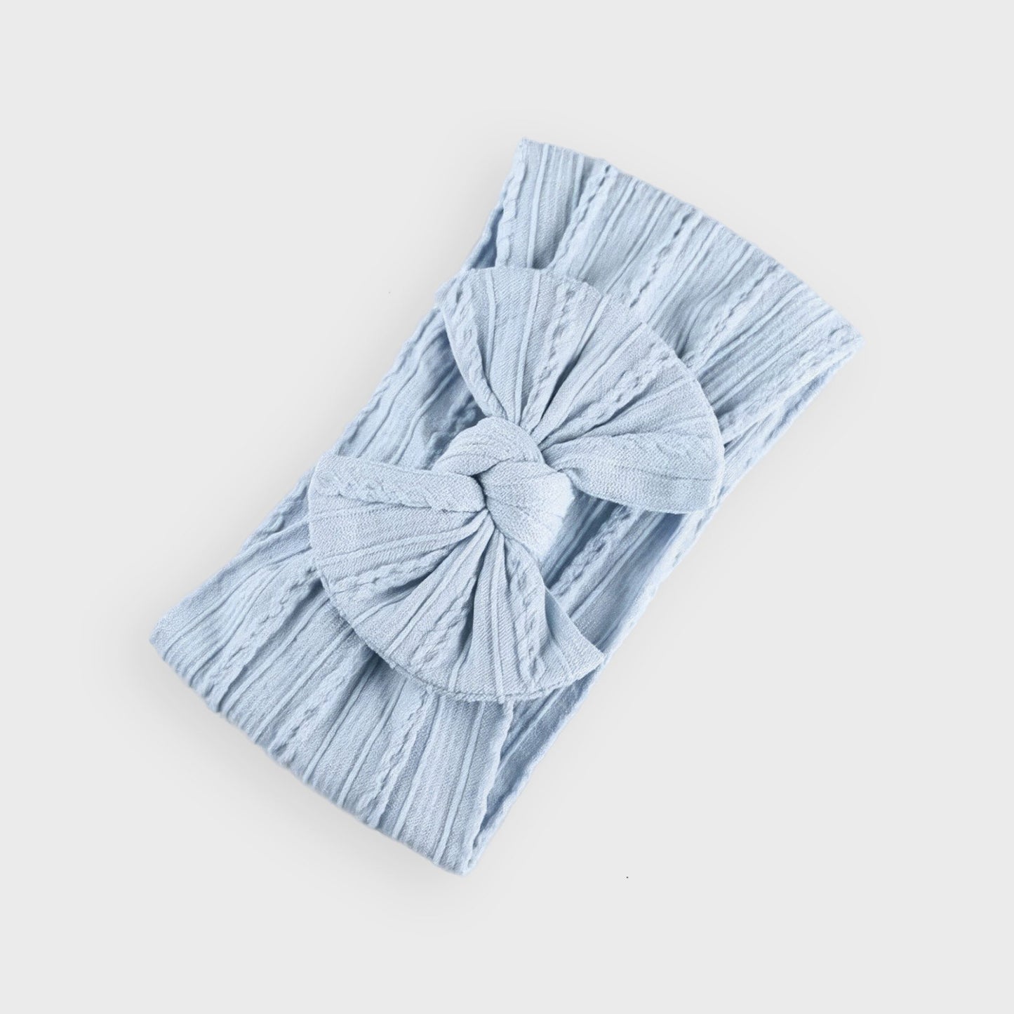 Blue Cable Headband With Bow