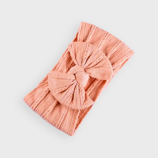 Rose Cable Headband With Bow