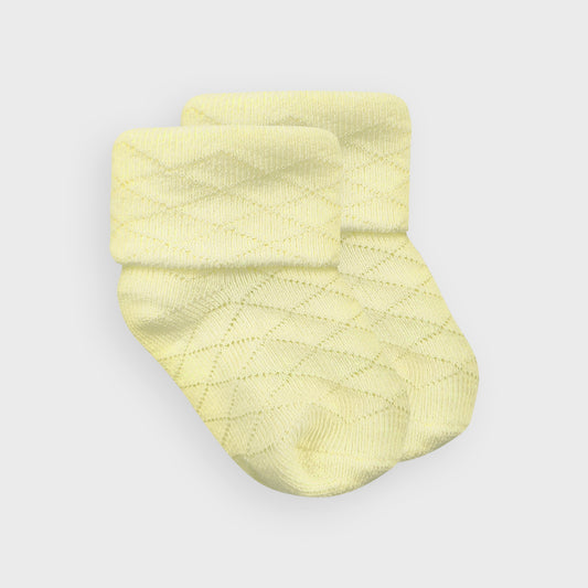 Diamond Pattern Lemon Turnover Socks