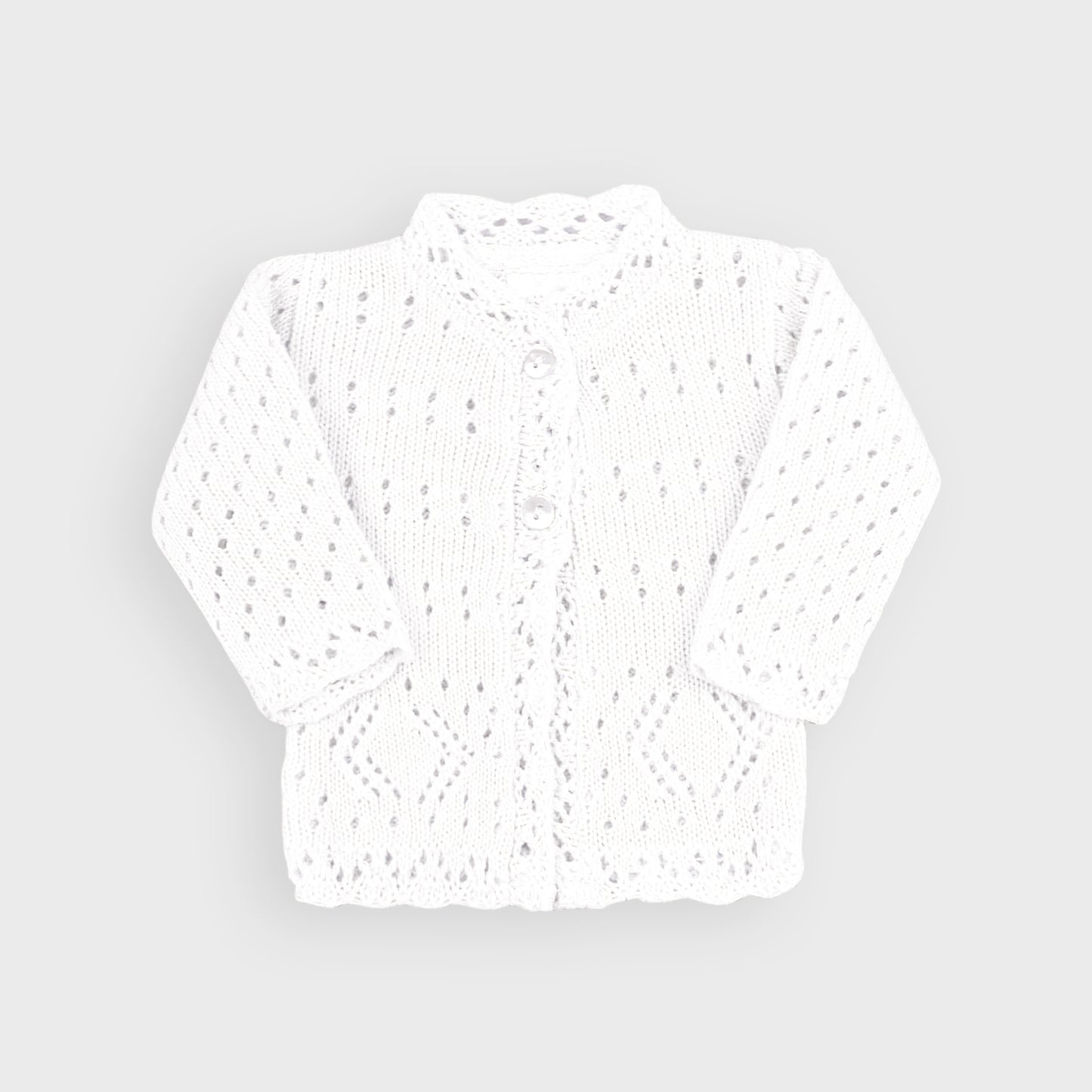 White Premature Knitted Cardigan