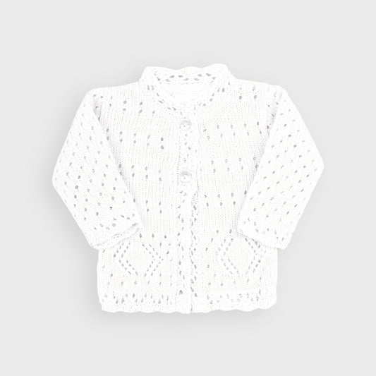 White Premature Knitted Cardigan
