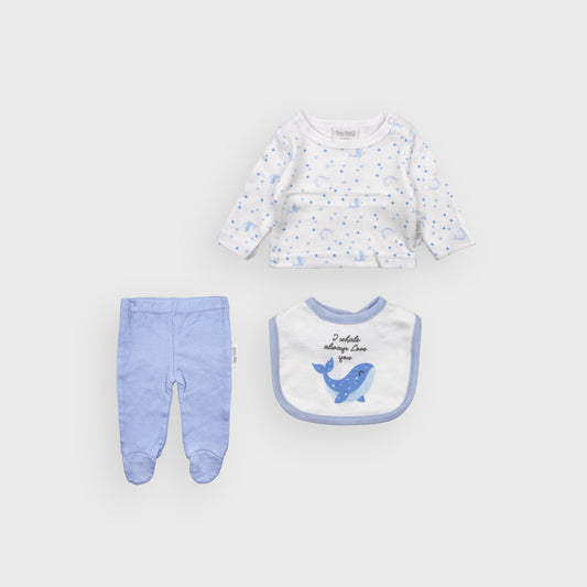 Premature Whale Top, Pants & Bib Set