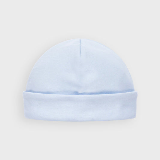 Blue Cotton Layette Hat